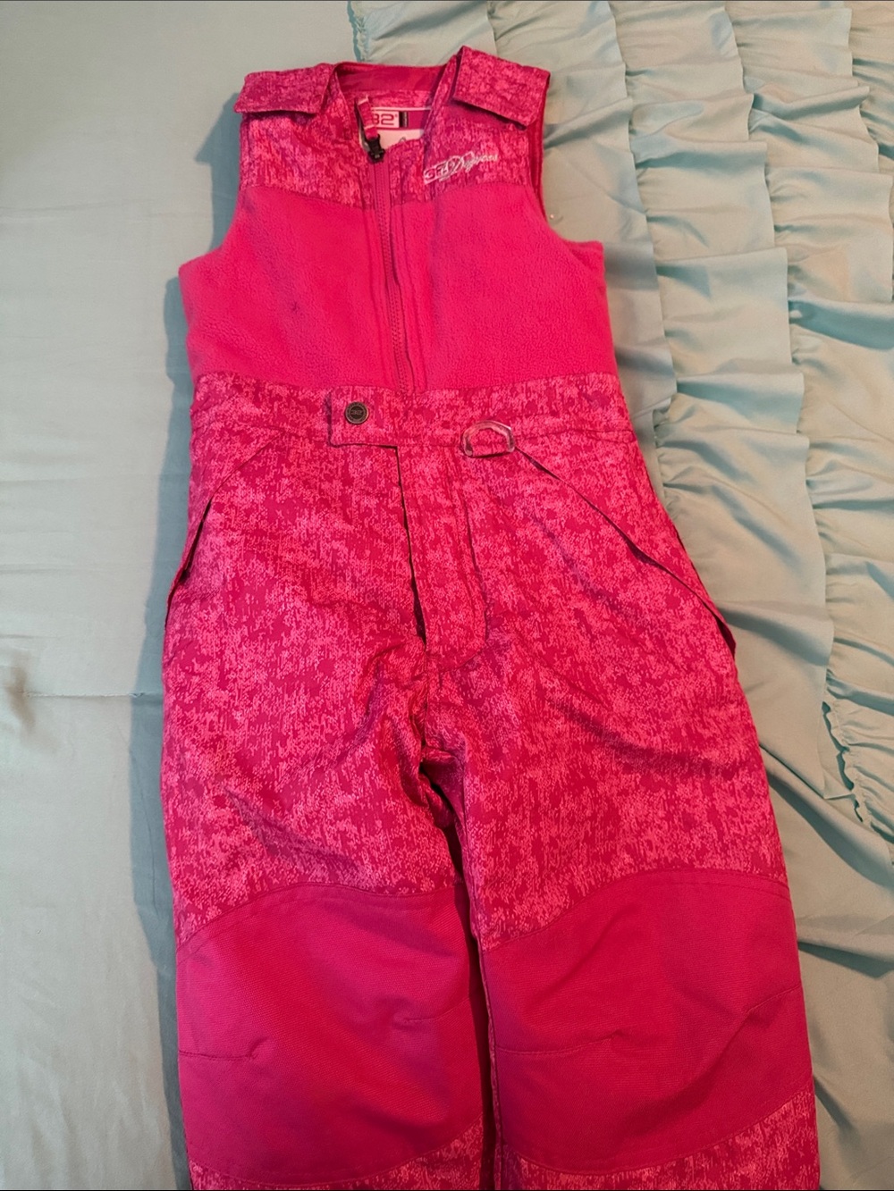 32 Degrees Girls' Bright Pink Insulated Snow Overalls
